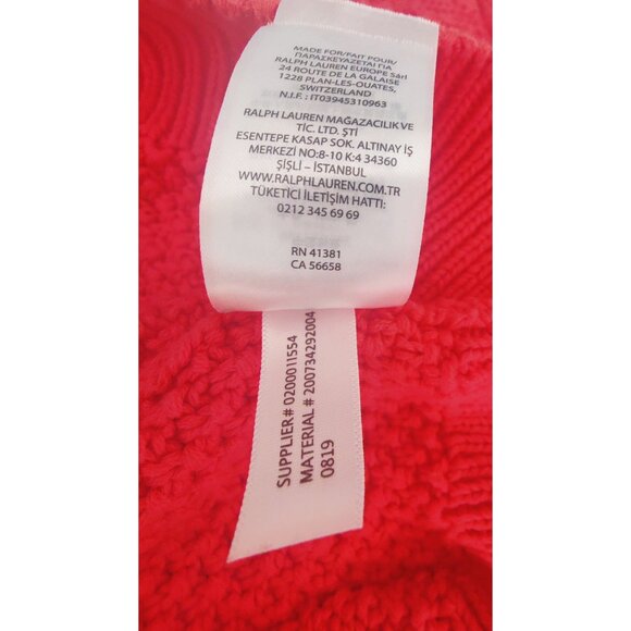 ⚡ Lauren Ralph Lauren Red Crewneck Sweater with Textured Knit – Size L – EUC - Picture 5 of 5